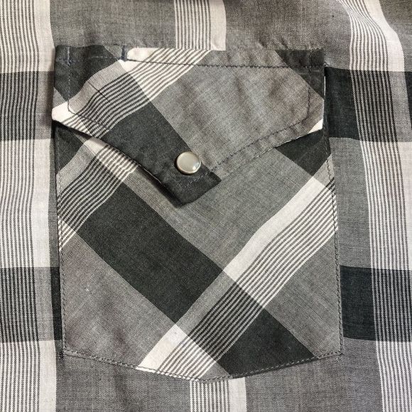 Vintage Mens Ely Cattleman 4XL Western Short Sleeve Button Down Shirt Black/Gray - Picture 9 of 9